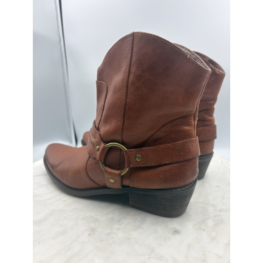 Franco Sarto Leather Boots Wade Brown Harness Western Mid Calf Womens 8 Boho EUC - Picture 3 of 12
